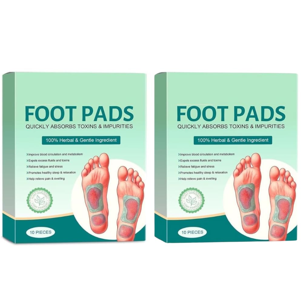 100% Herbal And Gentle Ingredient Detox Foot Pads, Natural Ingredients for Sleep Aid, Pain Relief, Toxin Removal with Bamboo Vinegar and Acupoint Micro-Massage Technology pack of 20 (l)
