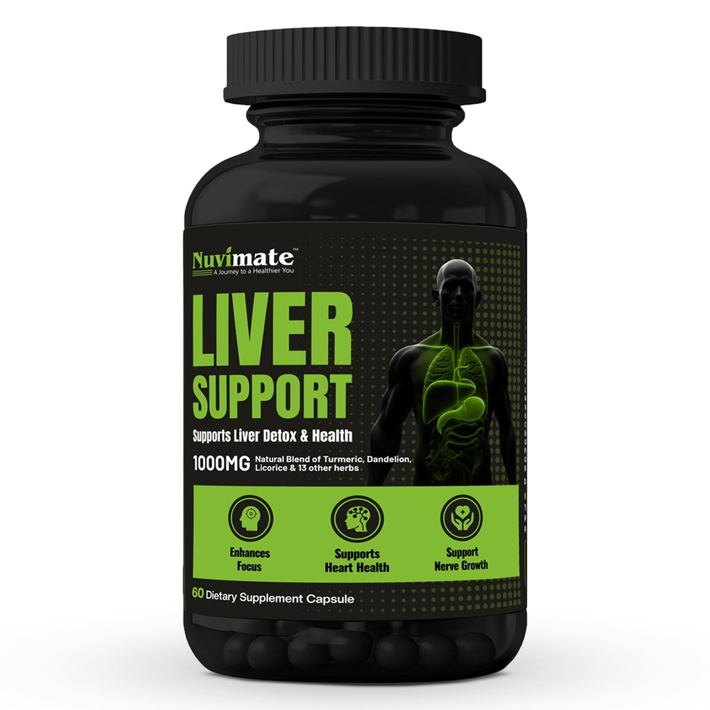 Liver Detox Tablets Support Supplement Capsule for Liver Health & Antioxidant Support Pormote Liver Detoxification & Herbal Supplement Capsules - 60 Count