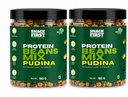 Snack First Roasted Protein Beans Mix PUDINA | No onion no garlic | no palm oil | 180G x Pack Of 2 (360g) | 40G plant protein mixture | 3 In 1 mix | edamame, soyabeans, blackbeans | high protein | gym snack | healthy snack | crunchy & delicious | high fibre | minerals & vitamins |2x180g jar | 360g