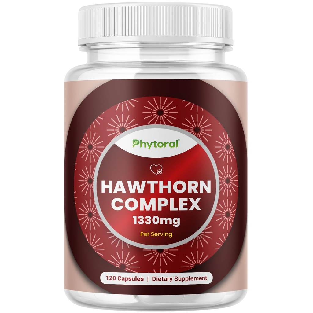 Hoge sterkte Hawthorn Berry Capsules - Pure Antioxidant Hawthorn Berry Supplement met Leaf & Flower Extract 4:1 voor hart gezondheid en spijsvertering - energie-ondersteuning voor mannen en vrouwen - 120 Count Pack