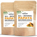 Capsules de poudre de papaye – supplément puissant de papaine avec des vitamines A, C, & E et enzymes pour la digestion et la santé des intestins – 360mg/servage – 60 Capsules de végétalien par emballage (paquet de 2, 60-120 jours)