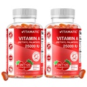 Vitamatic Sugar Free Vitamine A 25000 IE Gummies (Retinyl Palmitate) - Natural Strawberry Flavor - 120 Pectin Based Gummies (2 flessen)