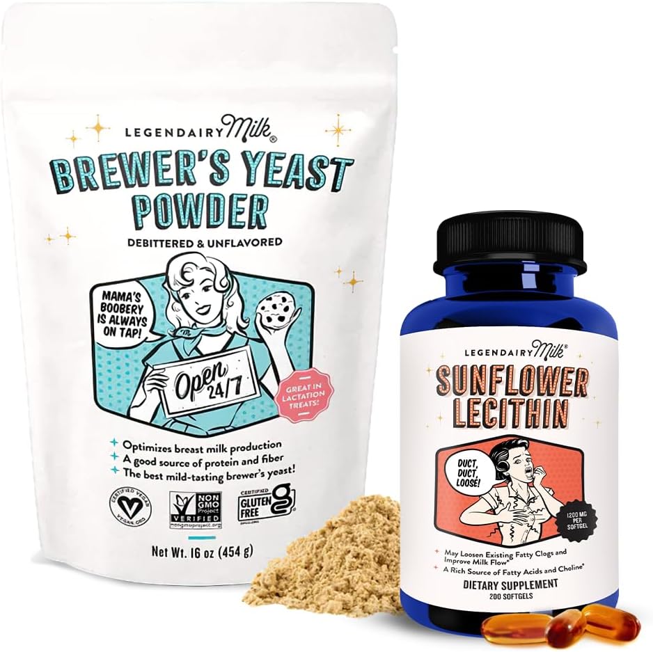 Legendairy Melk Zonnebloem Lecithine + Brewer's Gistpoeder - Borstvoeding Supplement om de Breast Milk Supply en Ondersteuning Clogged Melkproducten te verhogen