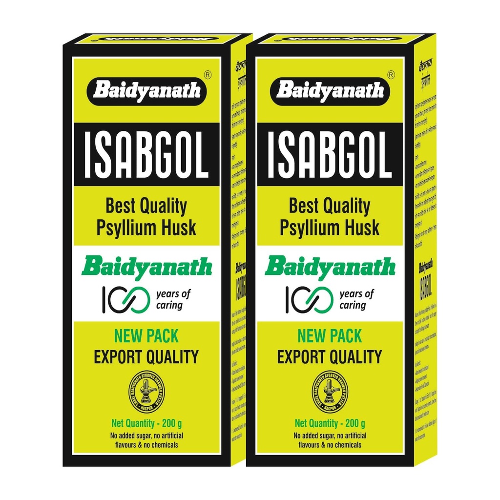 Baidyanath Asli Ayurved Isabgol - Psyllium Husk Powder 200gm (Pack of 2) Boosts Digestion | Constipation Relief Naturally | Rich Source Of Dietary Fiber Supplement - Premium Quality