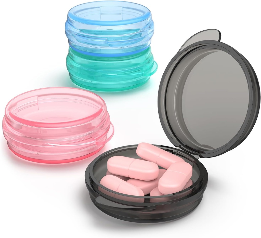 Kleine pil Box, (4 Pack) Travel Pill Case Portable Daily Pill Organizer Mini Medicine Opslag Container voor Pocket Purse Cod Lever olie opslag doos oordop