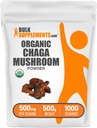BulkSupplements.com Biologische Chaga paddopoeder - Chaga paddosupplement, Superfoodsupplement - Veganistisch & Glutenvrij, 500mg per portie, 500g (1.1 lbs) (verpakking van 1)