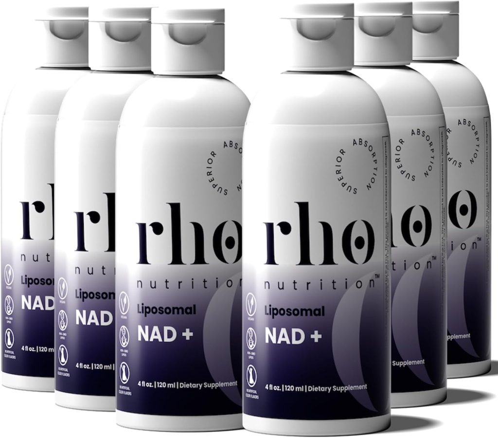 Rho Nutrition Liposomal NAD+  Helpt bij het ondersteunen van normale Cellular Health, gezonde veroudering, energiemetabolisme en vitaliteit 6 Pack