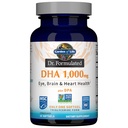 Garden of Life Dr. Formulated DHA 1000mg Fish Oil - Lemon, Once Daily 1000mg DHA + DPA in Triglyceride Form, Single Source Omega 3 Supplement for Ultimate Eye, Brain & Heart Health, 30 Softgels