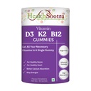 Vitamin D3 K2 B12 Gummies | 60 Gummies | Strawberry Flavour | Sugar Free Vitamin | Daily Wellness with Vitamin D, Vitamin K2 & Vitamin B12 supplements for Bone Health