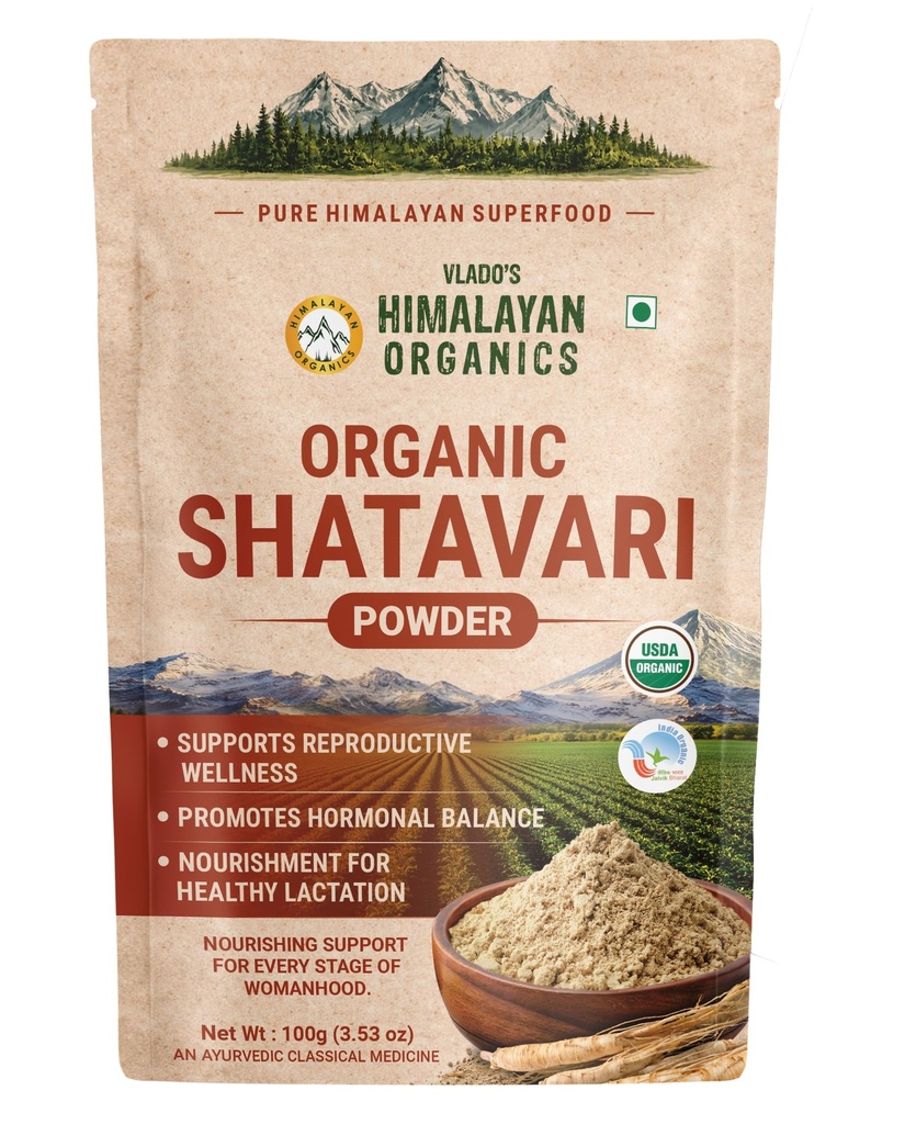 Vlado's Himalayan Organics Shatavari Powder 100gms | Promotes Lactation Naturally | Helps Maintain Hormonal Balance