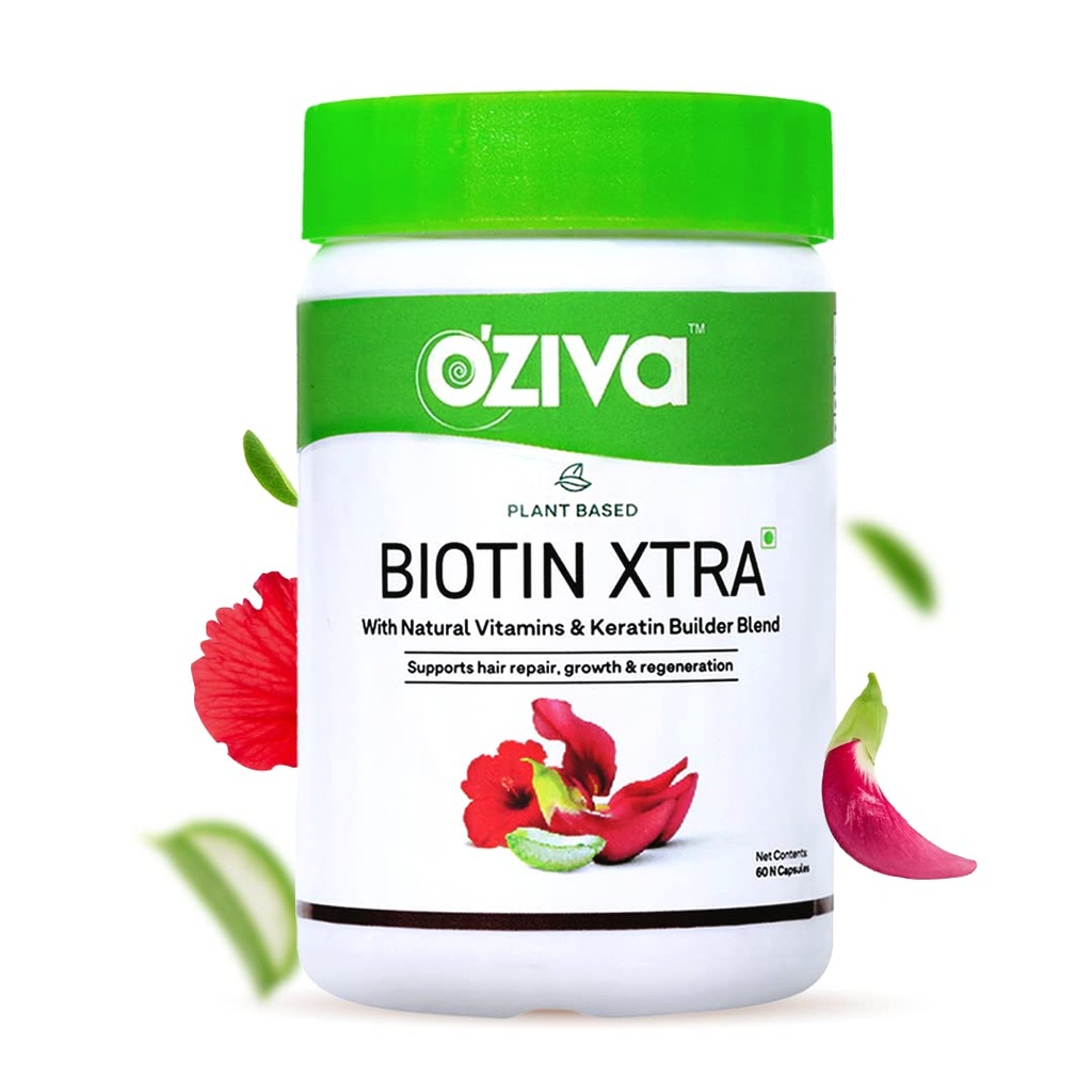 OZiva Plant Based Biotin Xtra | hair growth & Regeneration | Pack of 1