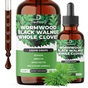 12in1 Wormhout Liquid Drops - Black Walnut Wormwood Tinctuur Liquid Extract Whole cloves and 9 More Kruiden - 60 Days Supply