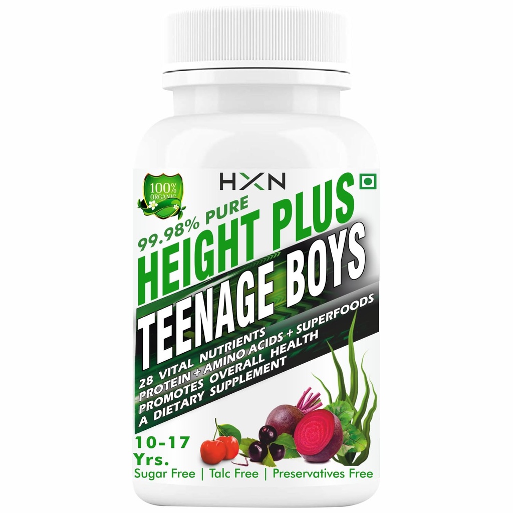 HXN Height Support Supplement for boys with 28 Vitamin Minerals to help Increase Growth –60 Tablets