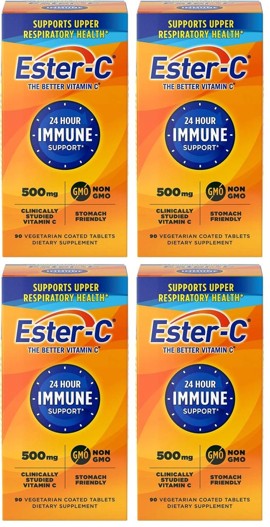 Ester-C 500 mg 24 uurs vitamine C tabletten voor Immune Support, Vitamine C supplement, 90 telling (verpakking van 4)
