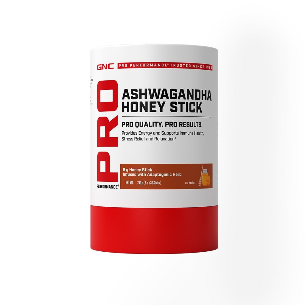GNC Ashwagandha Honey Stick | Powerful Ayurvedic Adaptogen Formulation for Stress Relief, Energy & Recovery | With Ashwagandha & Honey | 30 Servings | Caffeine-Free | Vegetarian | 80g