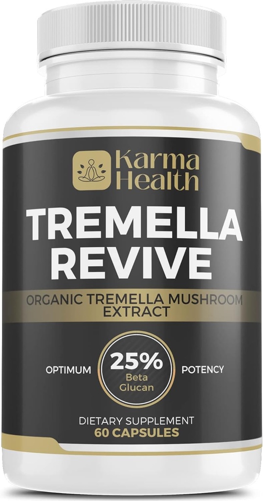 Tremella Mushroom Poeder Capsules - Compressed White Snow Fungus Mushroom Powder Supplement - 25% Beta Glucon Inhoud, Vegan & GMO Vrij. Snow Fungus Organic Supplement