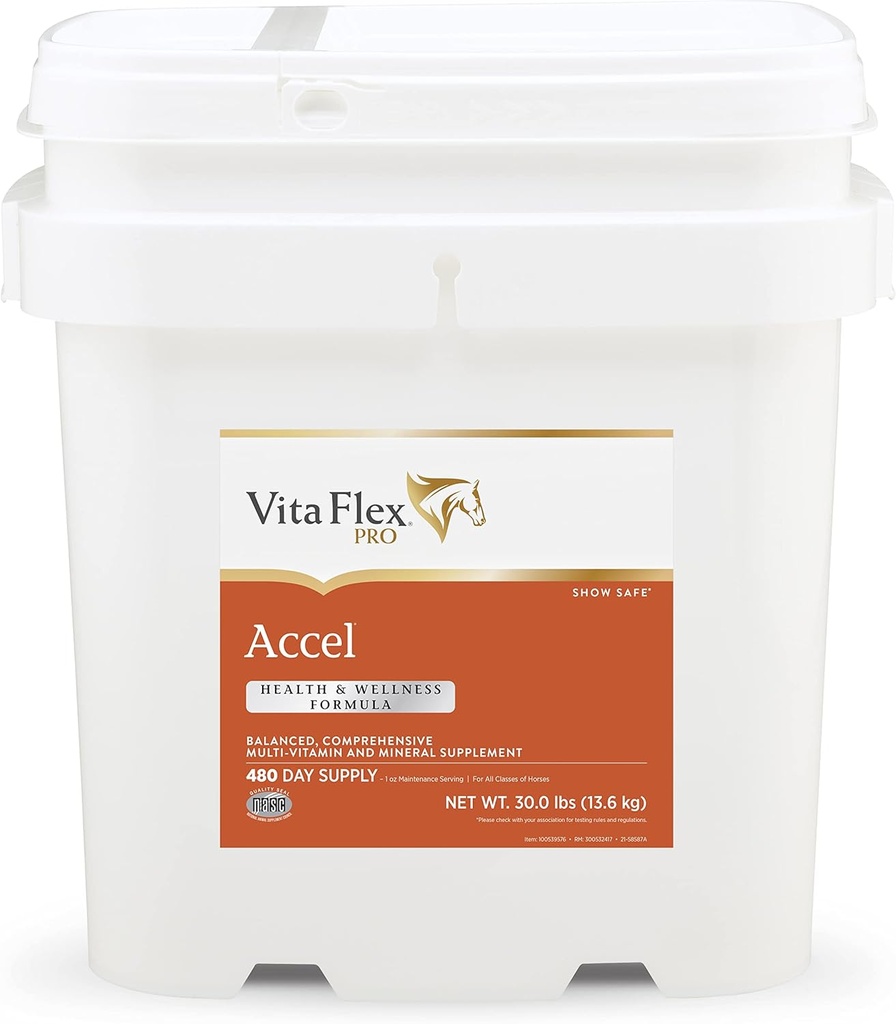 Vita Flex Pro Accel Health & Wellness Formula, Horse Supplement, 30 Pond, 480-Day Supply