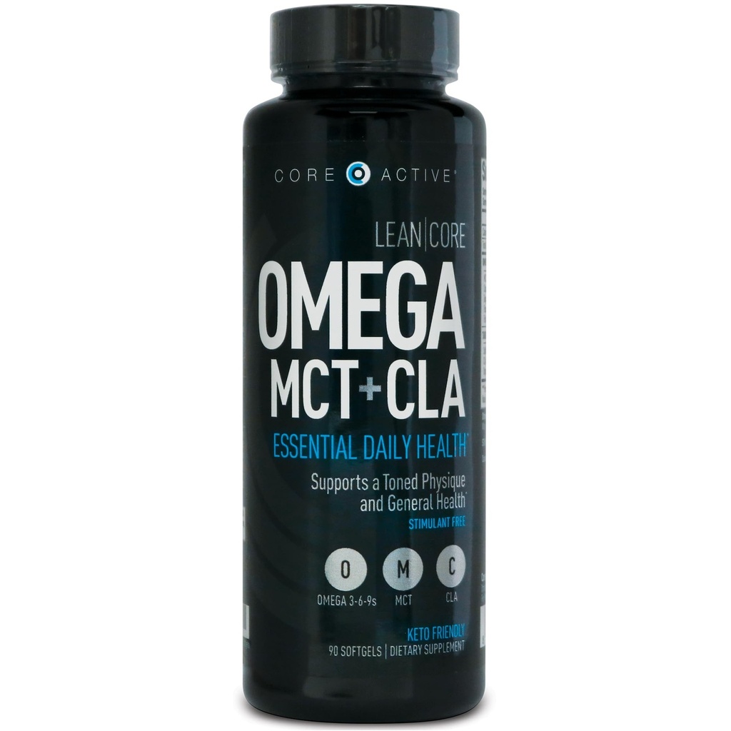 Lean CORE Omega MCT + CLA - Sticulant Free Health Formula, Lean Muscle & Toned Physique, Omega 3-6-9 Vetzuren - Vlaszaad Visolie- Kokosolie- Keto Vriendelijke 30 dagen levering (90 Softgels)