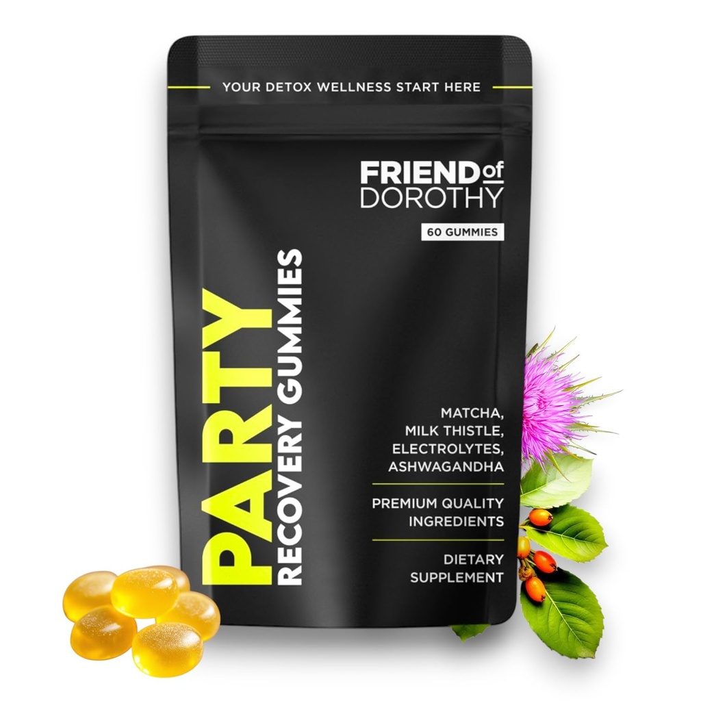 Party Recovery Gummies Detox, Hydration & Energy Boost with Electrolytes & Matcha 