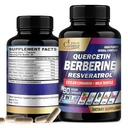 Biologische Cadane 7in1 Pure Berberine Supplement met Quercetin, Ceylon Cinnamon, Resveratrol, Milk Thistle, Grape Seed, en Black Pepper - 90 capsules voor 3-maand levering - Immunity Health Support