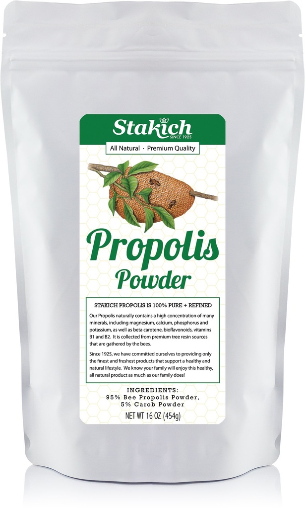 Stakich Bee Propolis Powder - All Natural- 1 Pond (16 Ounce)