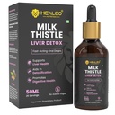 Healeo Milk Thistle Liver Detox Drops, 50ml | Supports Liver Health, Aids Detoxification & Digestion | Milk Thistle Extract 400mg | Liquid Form