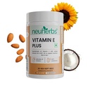 Neuherbs Vitamin E Plus Capsules for Skin & Hair | Plant-Based Vitamin E Supplement with Almond & Sunflower Oil | Supports Glowing Skin & Hair Strength | Vegan | 30 Capsules