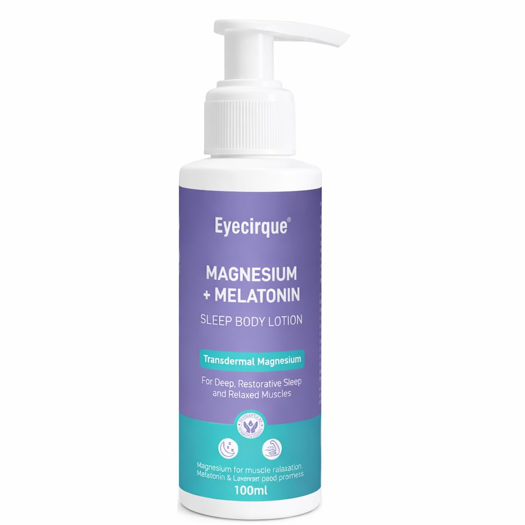 Eyecirque Magnesium Body Lotion with Melatonin & Lavender for Sleep, Muscle Pain & Leg Cramps | Fast Absorption for Feet, Legs & Night Recovery | Relaxation & Pain Relief Body Lotion 100ml