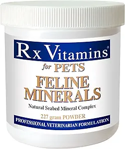 Rx Vitaminen Feline Mineralen - Mineral Powder with Calcium, Magnesium, Kalium, & Taurine for Cats - Cat Dental Care Plus Immune Support - 8 oz