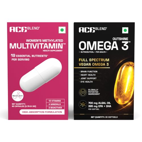 Ace Blend Vegan Omega 3 & Multivitamin for Women Combo
