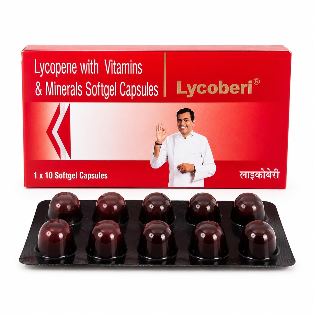 Lycoberi Capsules Multivitamin with 18 Essential Vitamins and Minerals for Improved Energy, Focus Supports Immunity and Growth health for Men & Women's (2 X 10) 20 PC