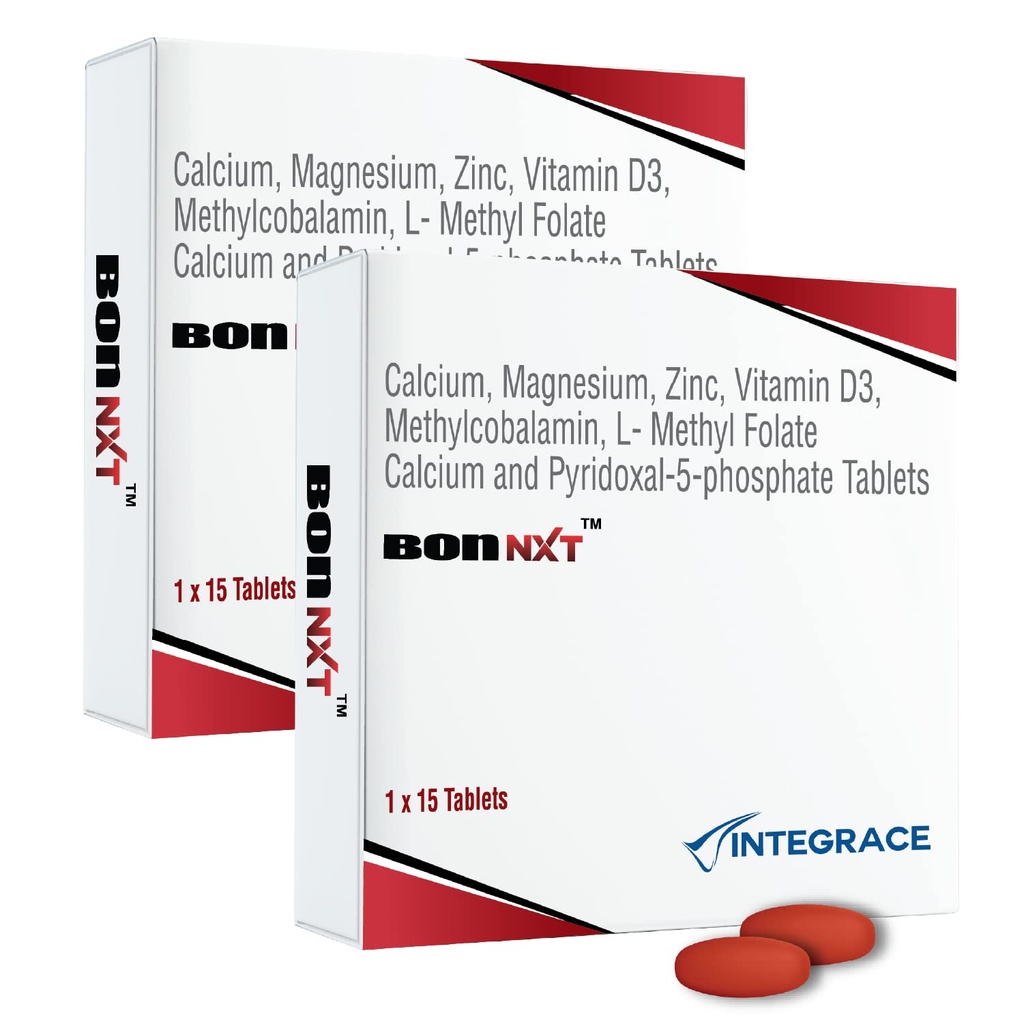 Bon NXT Multivitamin | 30 Tablets (2 Packs * 15 Tablets) | Boosts Immunity,Bone Health| Contains Zinc, Advanced Calcium, Magnesium, Vitamin D3 & B12 & Folic Acid | Daily Supplement for Men and Women