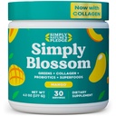 Simply Blossom Nutrition Daily Greens & Superfood Powder + Collagen + Probiotiques pour la santé digestive des femmes & Bloating Relief. Aidez votre santé Bloom - 30 jours d'approvisionnement - Mango