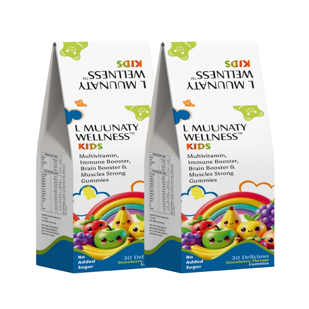 Kids Multivitamin Gummies - 30 Count Strawberry Flavor - Immune, Brain & Muscle Support with Veg Omega-3, Zinc, No Added Sugar, Gluten-Free, Soy-Free - For Kids 2+ Years” Pack of 2 *30 - (60 Gummmies)