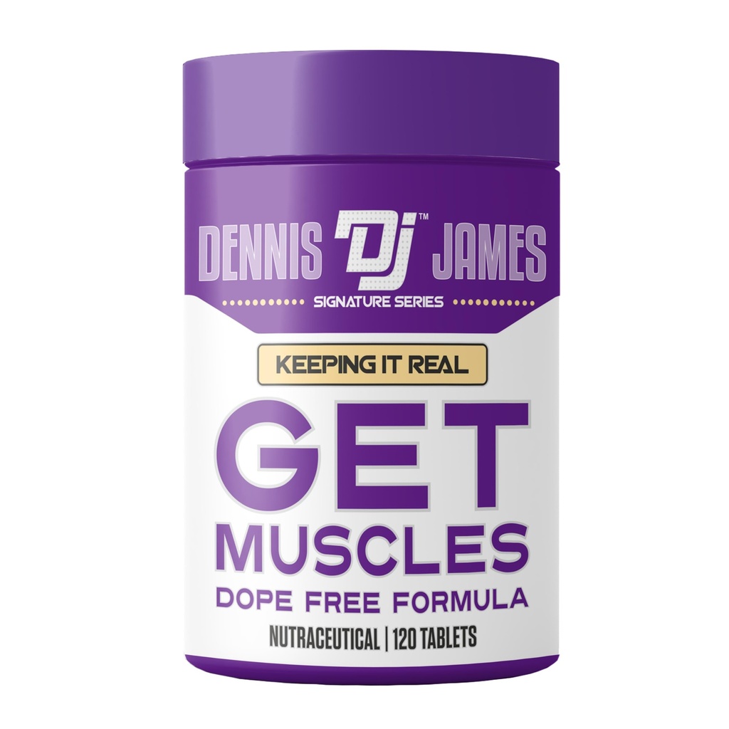 Dennis James Signature Series Get Muscles | Dope-Free Formula | 120 Tablets - Premium Muscle Support for Athletes and Fitness Enthusiasts