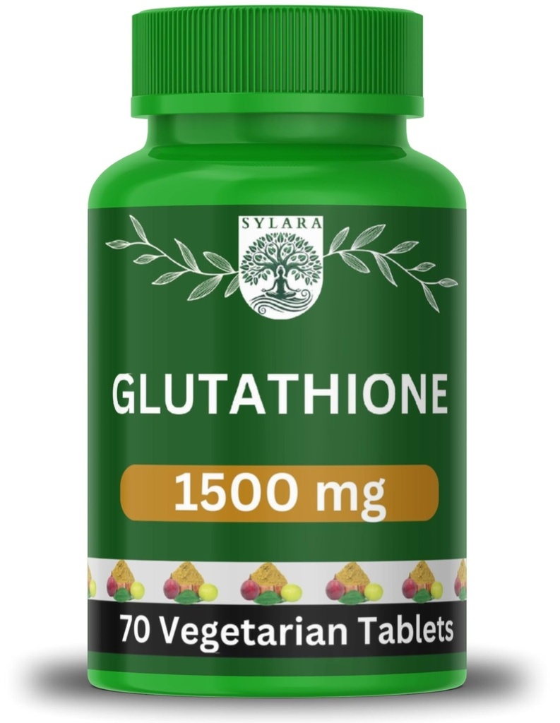 SYLARA 1500 mg Glutathione Tablets For Skin Whitening - 70 Tablets Capsules Supplements with Vitamin C with Biotin, Vegetarian Collagen for Skin Glow