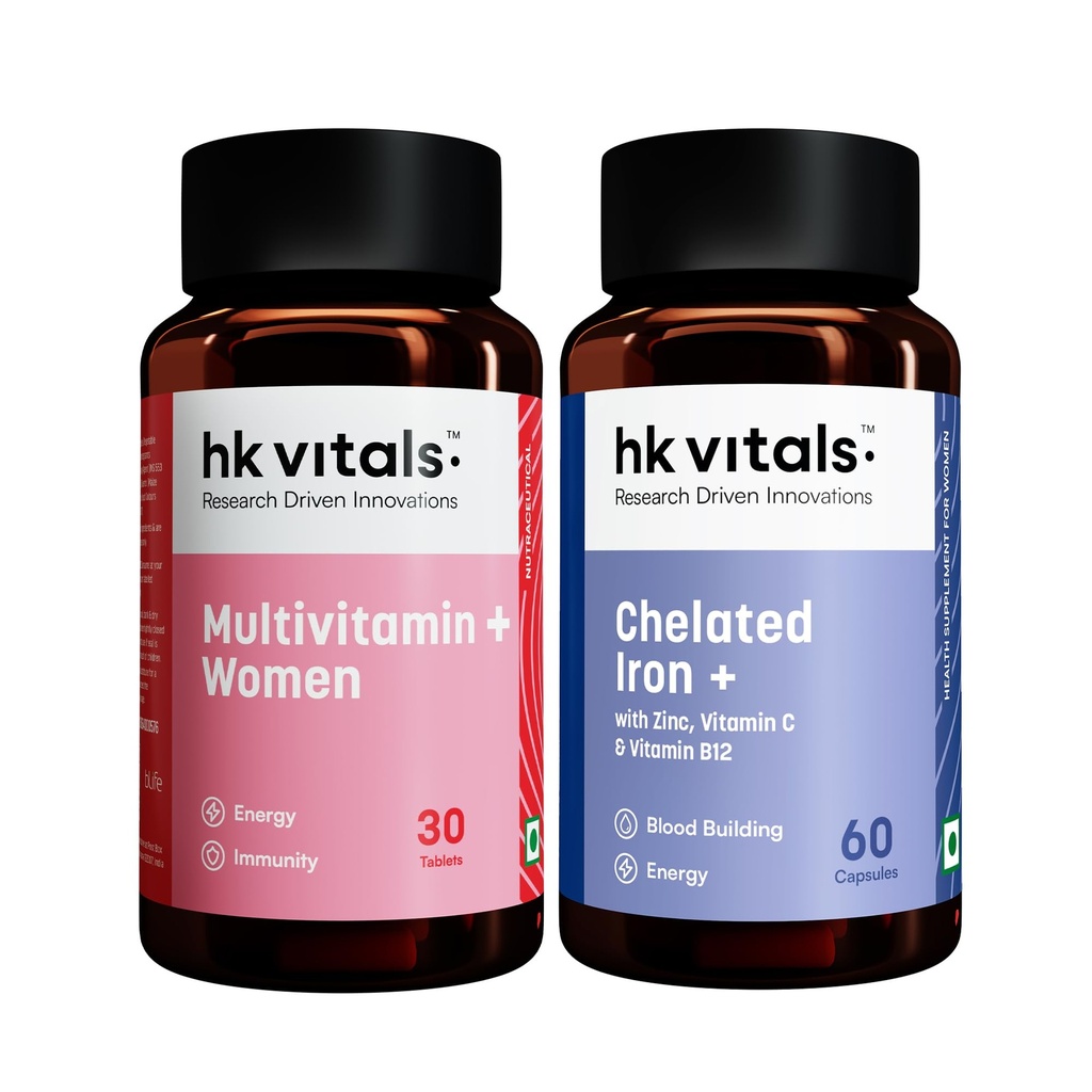 hk vitals Multivitamin Plus Women, 30 Tablets + Chelated Iron + Supplement