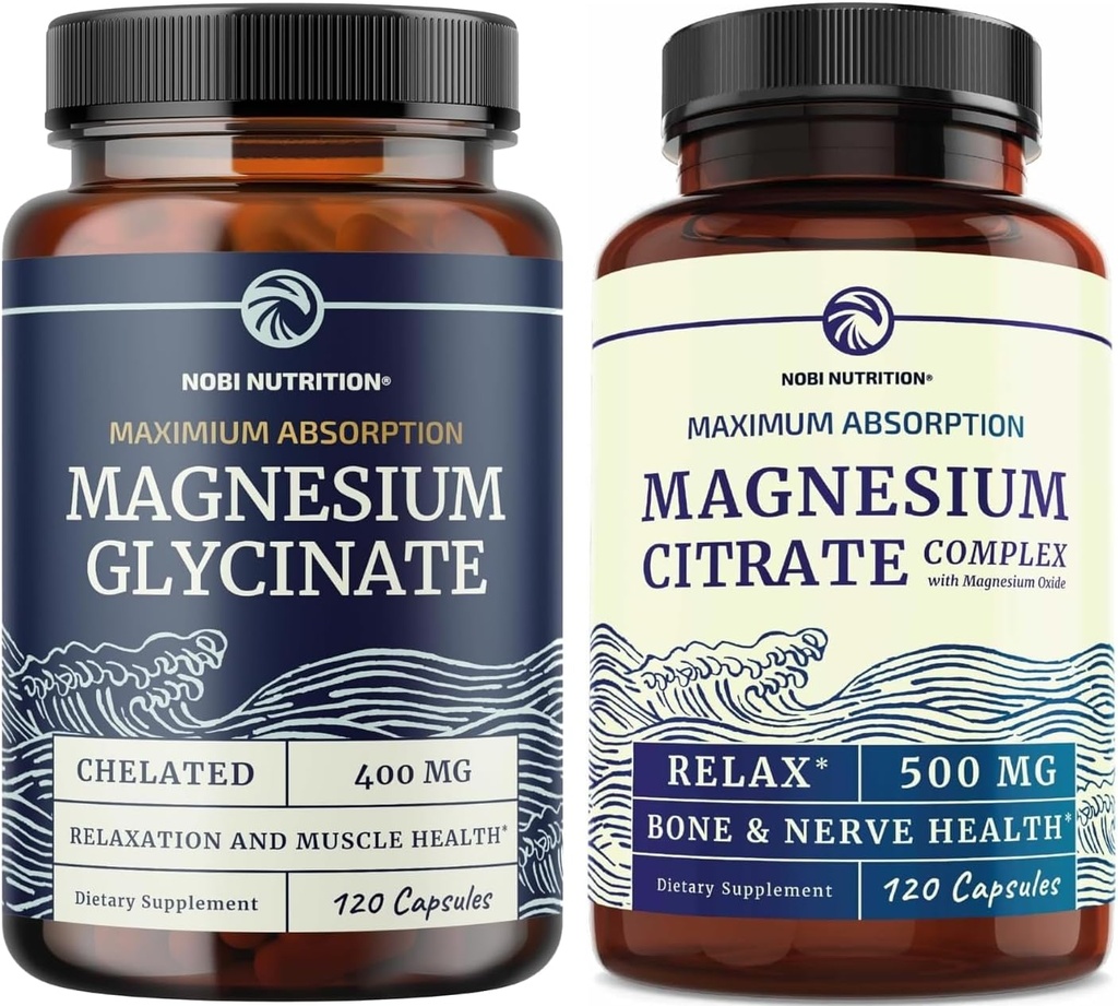 Magnesium Glycinate 400 mg (120ct) & Magnesium Citrate 500 MG (120ct) 