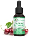 Biologische vitamine B Complex vloeibare druppels B Vitaminen Complex supplement met B3, B6, B7, B9 & Methyl B12 druppels voor volwassenen en kinderen Vegan Cherry Flavor 1oz 60 porties / 2 maanden