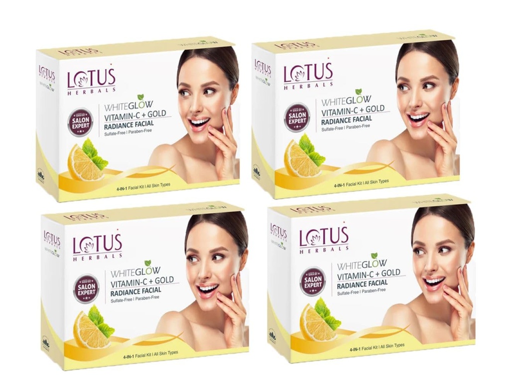 Lotus Herbals WhiteGlow Vitamin-C Single Facial Kit_57g ( Pack of 4 )