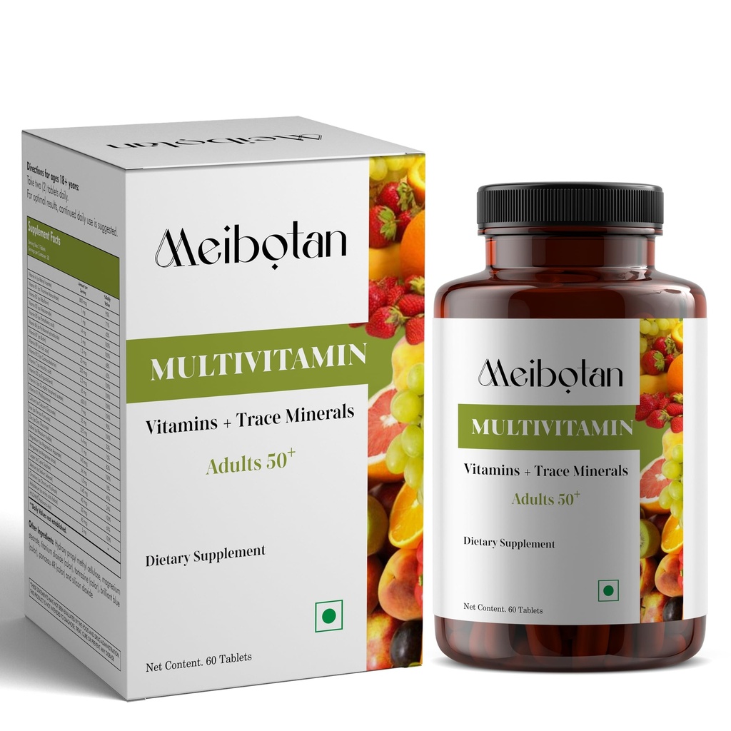 Multivitamin Tablets for Men and Women, 60 Multivitamin Tablets, with Zinc, Vitamin C, Vitamin D3, Multiminerals and Ginseng Extract, Enhances Energy, Stamina & Immunity for Age 50+