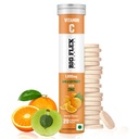 Bigflex Vitamin-C 1000mg Natural Amla Extract + 10mg Zinc | Antioxidants Support | Natural Immunity Booster | Skin Care | Zero Sugar - Pack of 1 (20 Fizzy) Effervescent Tablets - Orange flavour