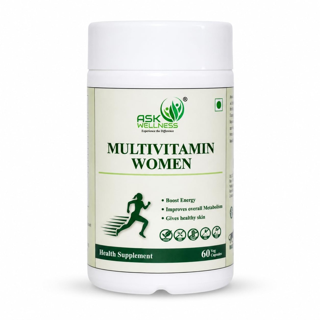 Multivitamin Women Capsules | Daily Multivitamin & Multimineral Supplement for Women | Supports Energy, Metabolism, Immunity & Overall Wellness | Vegetarian Health Supplement | 60 Veg Capsules