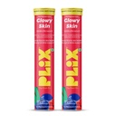PLIX THE PLANT FIX Glowy Skin Bubbly Effervescent for Clear-Looking, Hydrated & Youthful Skin | 600mg Glutathione, Vitamin E & Hyaluronic Acid | No Maltodextrin | Watermelon Flavour | Pack of 2
