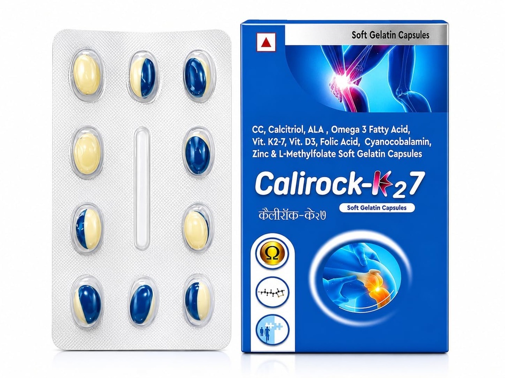 New Softgel Capsules Enriched with Calcium Citrate, Vitamin K27, Vit.B12, Vit.D3, Magnesium, Zinc & Boron for Bones, Muscles, Joints and Overall Well-Being (Pack of 30 Capsules)