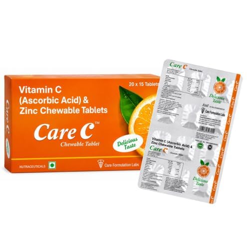 Vitamin C Chewable Tablet for Immunity Skin Formula for Men Women & Kids (Orange Flavour Vitamin C) (90 Tablets)
