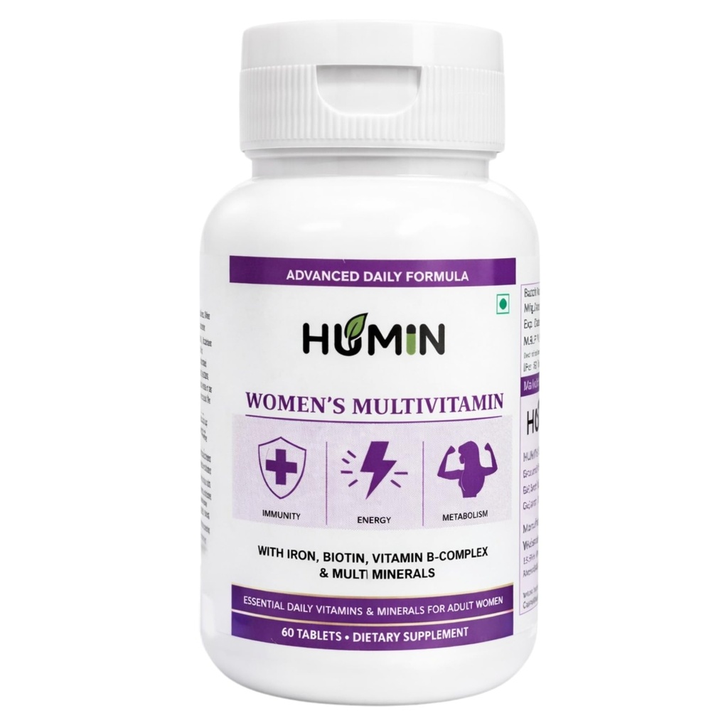 Multivitamin for Women with, Vitamins A C D & B-Complex, Multiminerals Tablets for Daily Nutritional Support, 60 Tablets