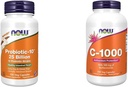 NOW Supplementen, Probiotic-10TM, 25 miljard, met 10 Probiotische Strains, Zuivel, Soja en Gluten Vrij & Supplementen, Vitamine C-1.000 met 100 mg Bioflavonoïden, Antioxidant Bescherming*, 250 Capsules