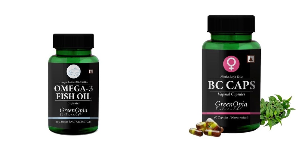Fish-oil-capsules, Bc-caps-vaginal-capsules Combo | Convenient Nutrition & Wellness Routine | Multi-Product Pack