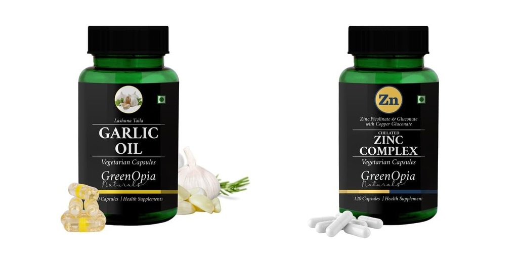 Garlic Oil Zinc Complex Wellness Daily Vitality |60 CAPSULES